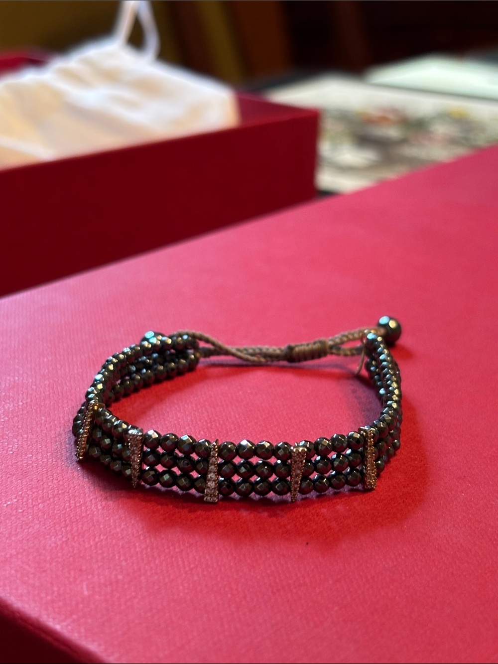 TAI Crystal Multi-Row Bracelet with Rhinestone Spacers